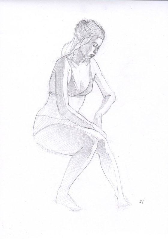 Sketch of Human body. Woman.76