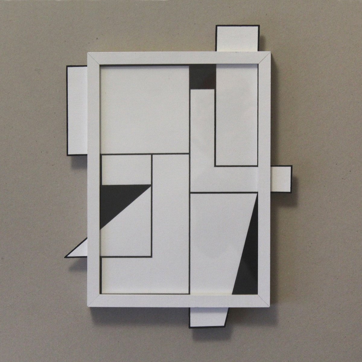 Geometric Abstract Acrylic Painting By Martin Singer, 11 X 12", C7F-18, Original Artwork