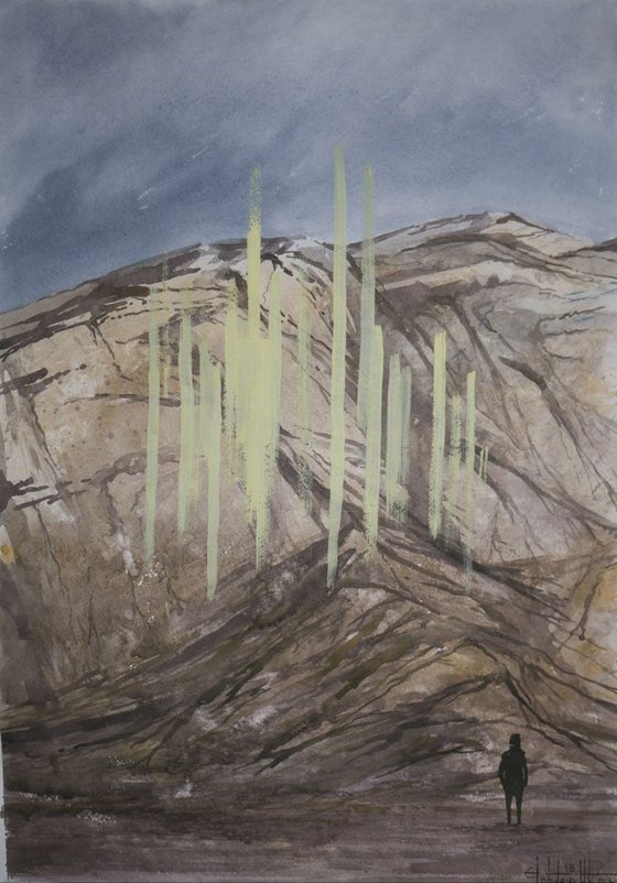 Stripes and Mountains (2018) Watercolor, paper 60*42