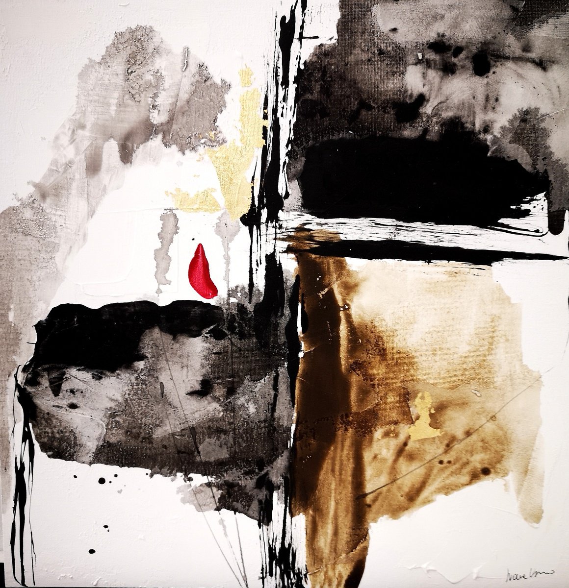 Abstract Painting By Ivana Urso, 16 X 16, Fragile Balance, Original Artwork