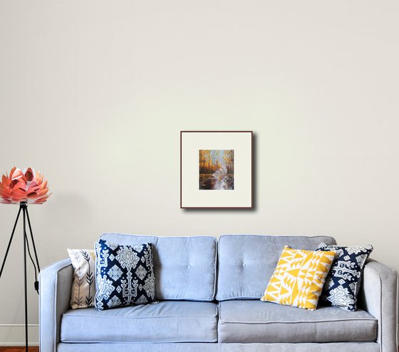 A forgotten umbrella in autumn