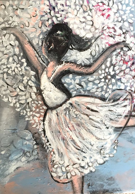 Ballet Series II Acrylic Painting of Ballerina Dancer Art for Sale Gift Ideas Original Paintings Painting on Canvas Ready to Hang Free Delivery