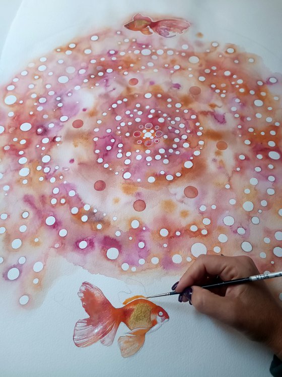 Ruota in luce rosa