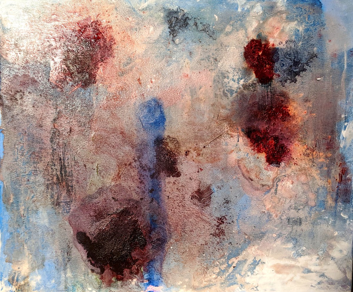 Abstract Painting By Shelli Finch, 24 X 20", Stubborn To The Core, Original Artwork