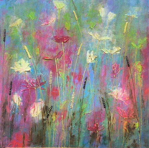 Painting No. 2 of Abstract Floral Collection, Series I by Jo Starkey