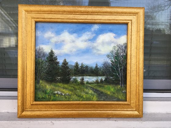 MOUNTAIN LAKE - oil 9X10.5 inches (SOLD)