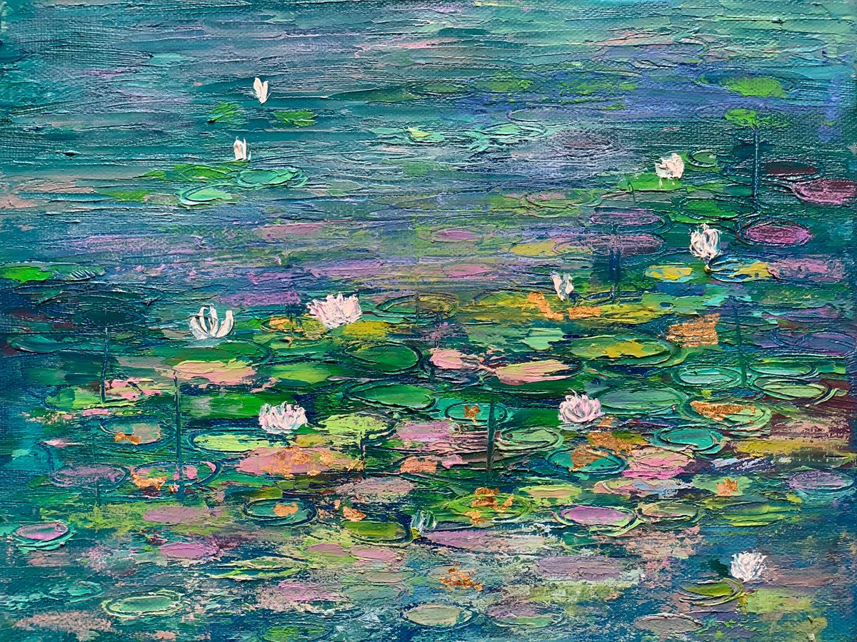 Water lilies - Abstract impressionist art by Amita Dand