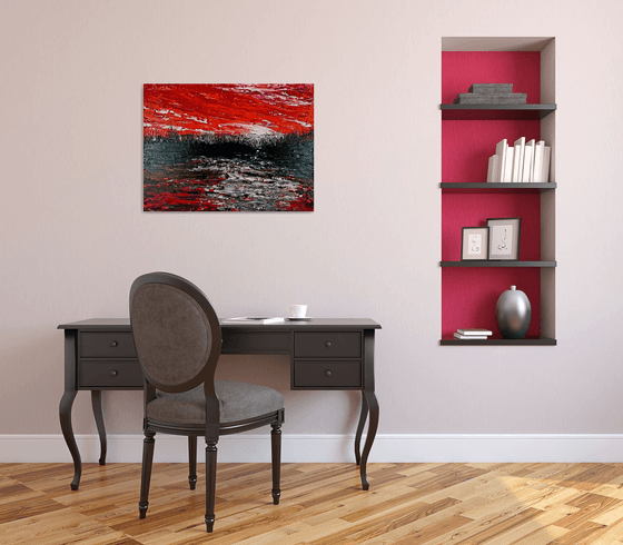 Red abstract landscape