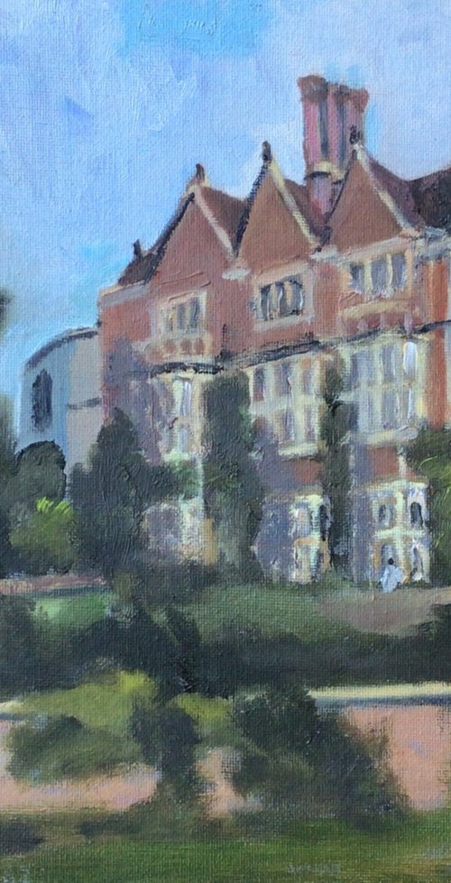 Chilham Castle, an English mansion set in parkland, painting. by Julian Lovegrove Art