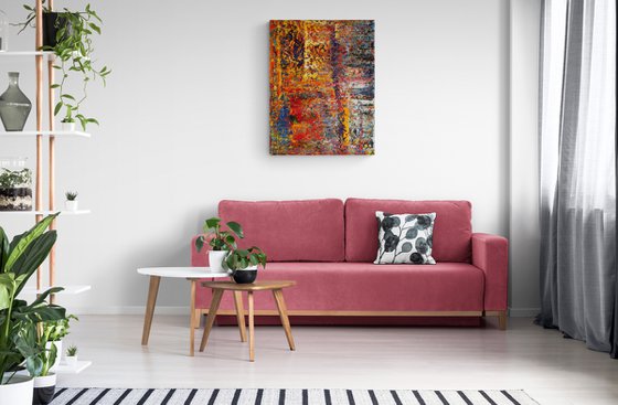 90x70cm | 35.5x27.5″ Abstract Landscape Painting Original Canvas Art