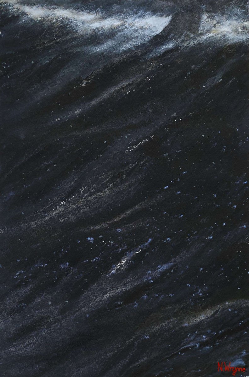 Expressive Abstract Watercolour By Neil Wrynne, 15 X 22", Before I Sleep, Original Artwork