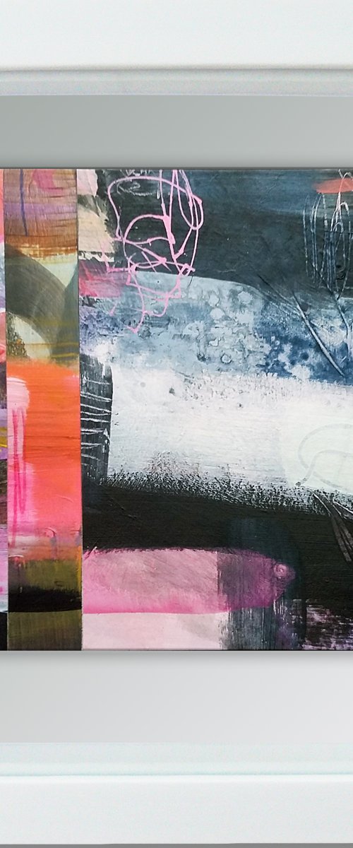 Framed ready to hang original abstract - Feedback #1 by Carolynne Coulson