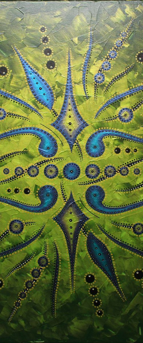 Abstract shapes movement / Green by Jonathan Pradillon