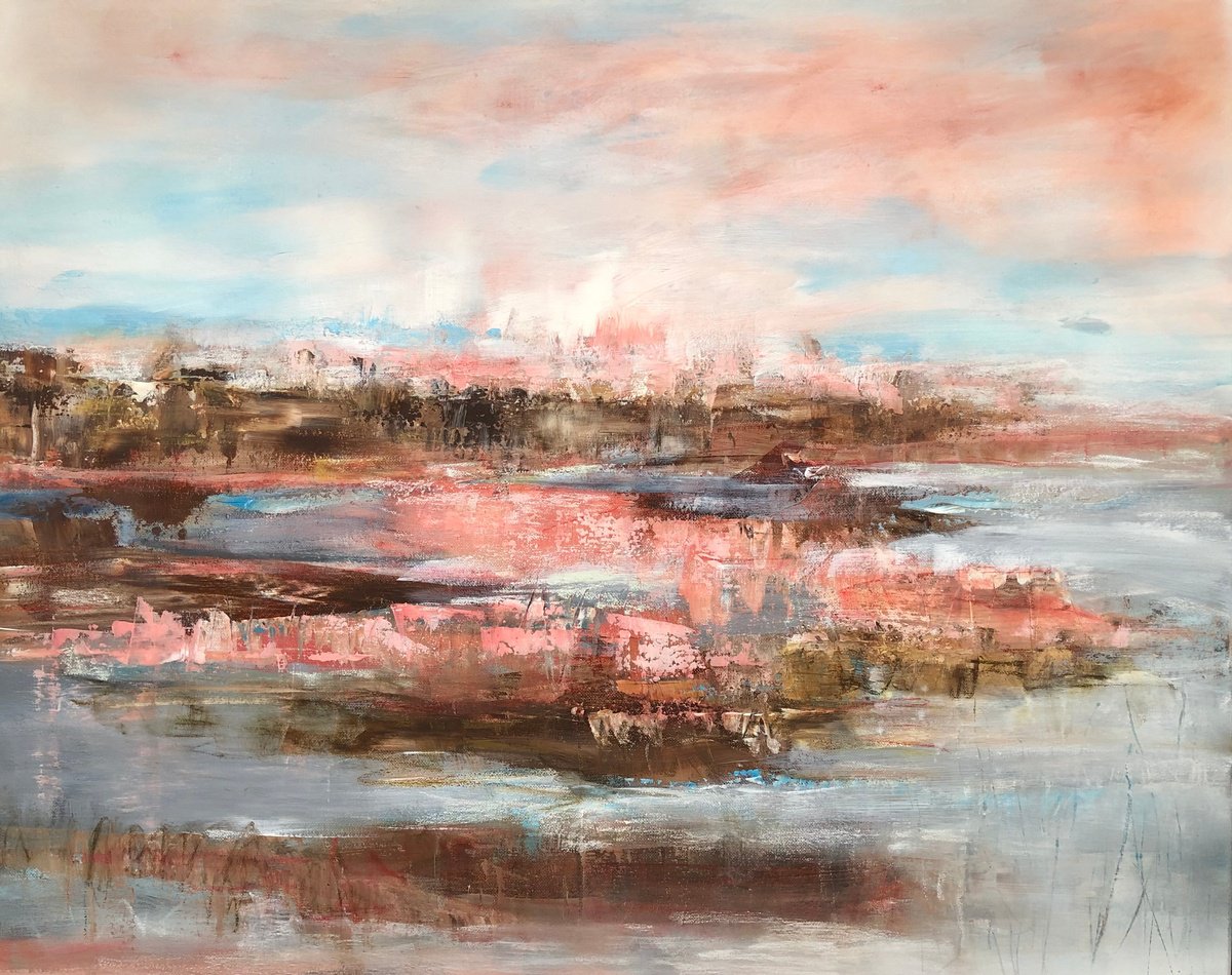  Terracotta Sunset By Michelle Carolan, 30 X 24, Artwork For Sale On Artfinder