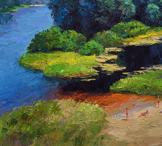 Relaxation on the River Beach