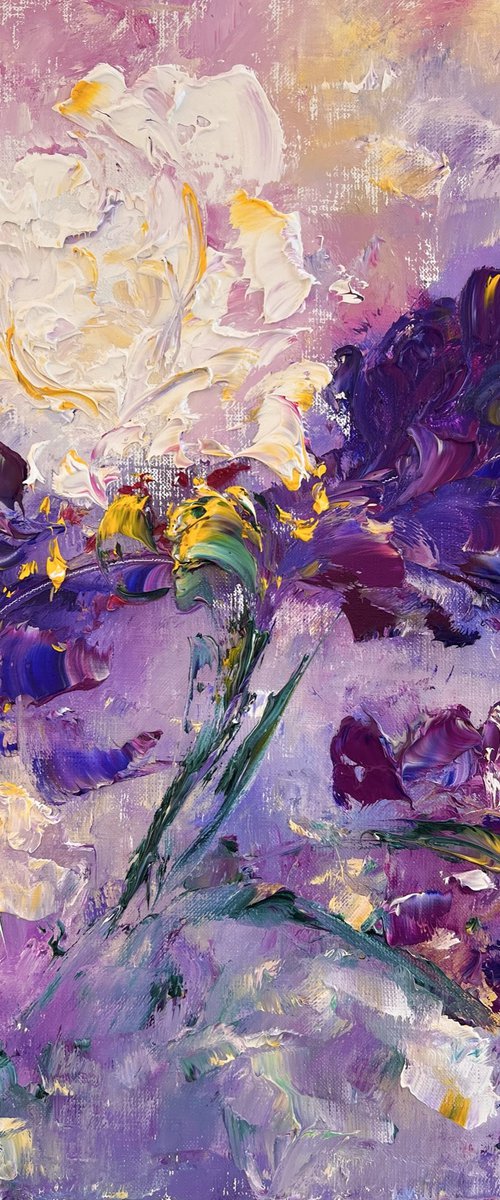VERY PERI IRIS - Purple Iris. Blue iris. Garden. Flowers. Petals. Buds. by Marina Skromova