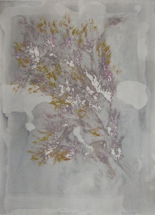 Garden Flowers 2, acrylic on paper 29x42 cm by Frederic Belaubre