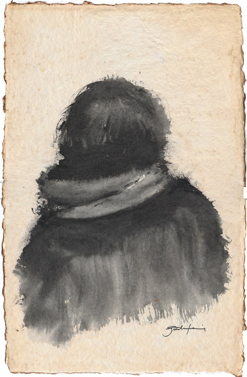 Expressive Watercolour , Figure / Winter Silhouette By Gozde Temiz Istanbul, 11 X 17, Artwork For Sale On Artfinder