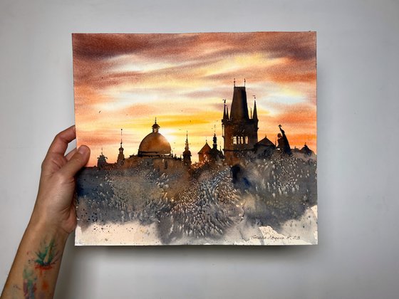 Prague at sunset