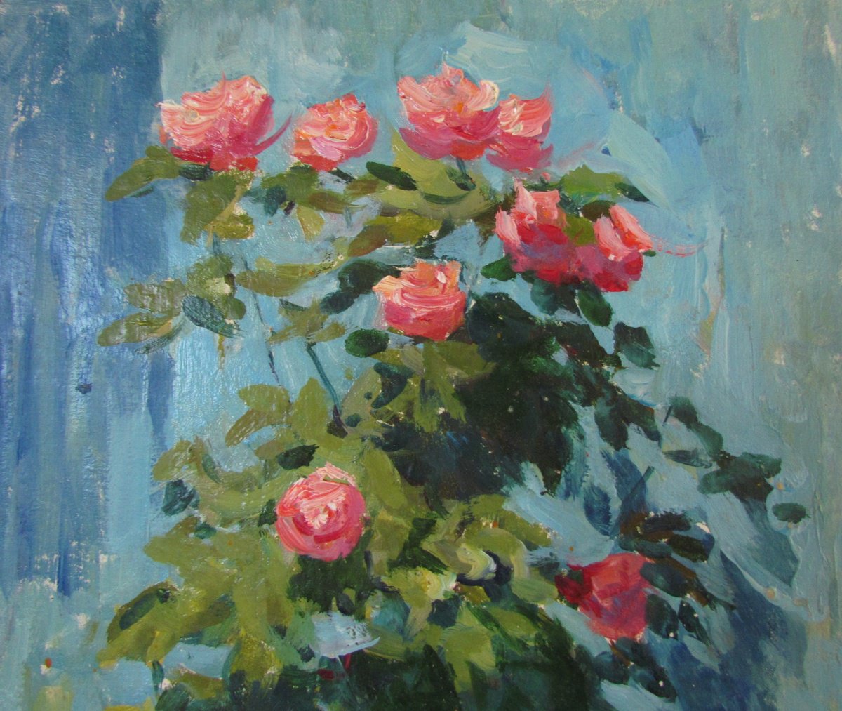 Pink roses by Viktoriia Pidvarchan