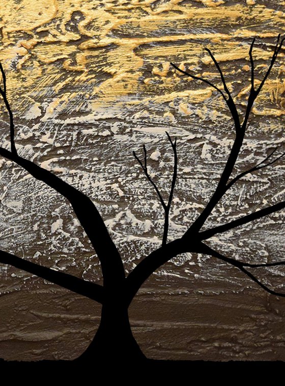 Gold Tree of Life artwork in acrylic