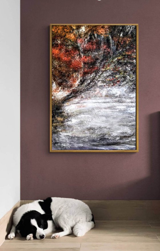 Melancholic Autumn 70x100cm Abstract Textured Painting