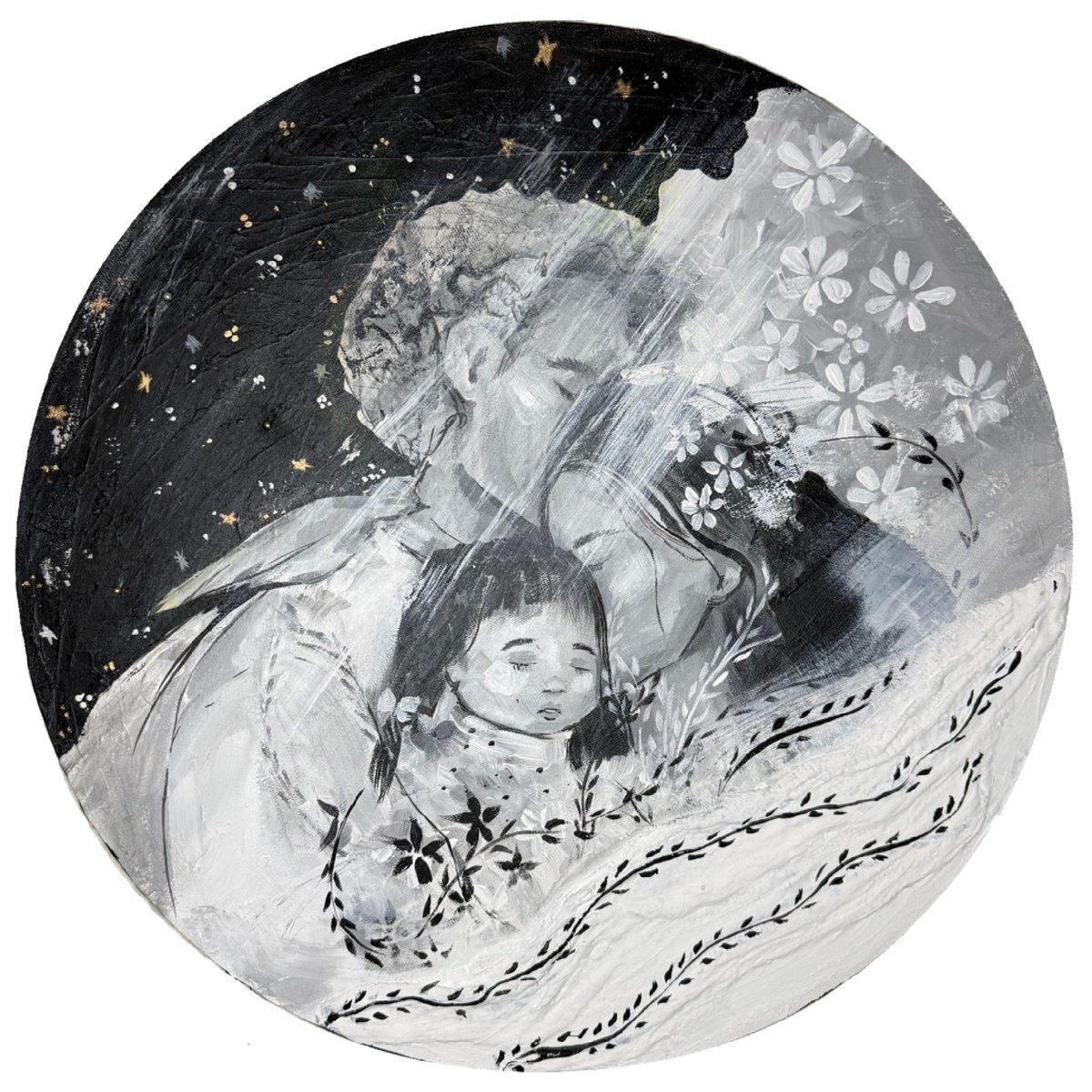 Expressive Painting , Guardianship (Maternal Orbit) By Dina Telesheva, 20 X 20, Artwork For Sale On Artfinder