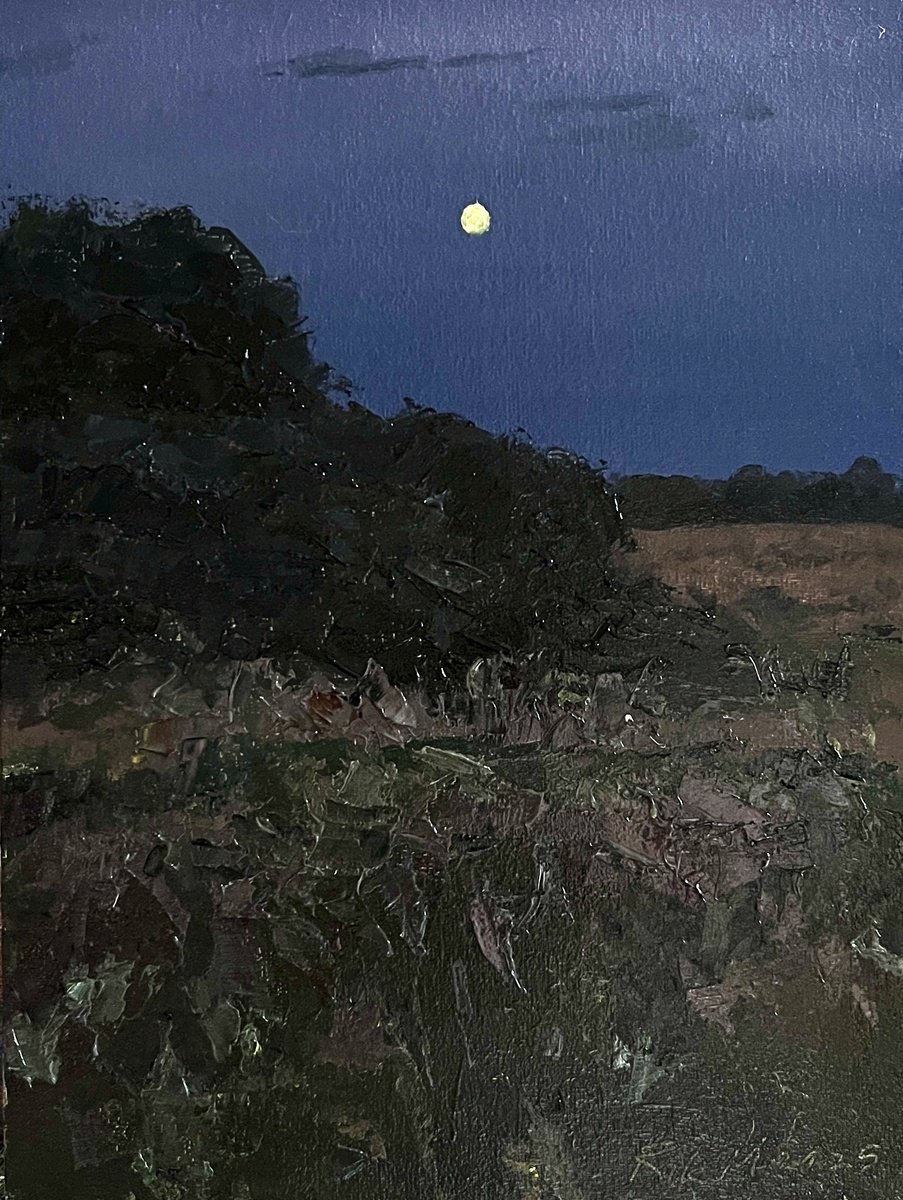 Impressionistic Landscape Oil Painting By Michael Rak, 7 X 9", Meadow, Original Artwork