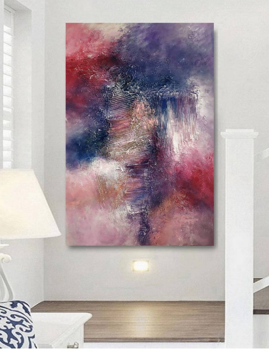 Smells like spring 70x100cm Abstract Textured Painting by Alexandra Petropoulou