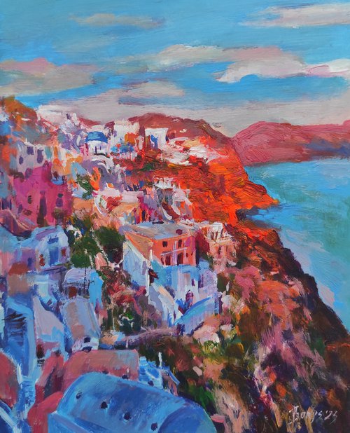 Fira is a beautiful place in Greece by Tetiana Borys