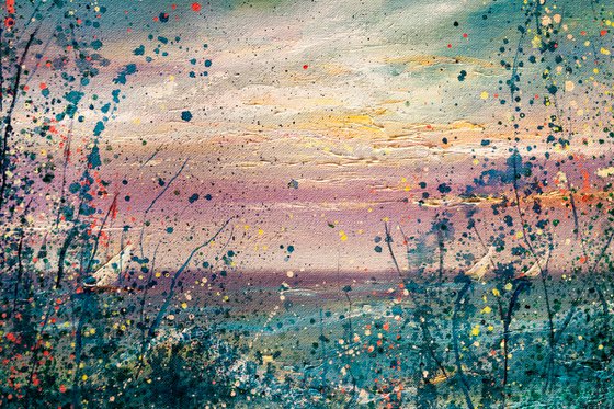 "Sky in flowers", landscape, sun