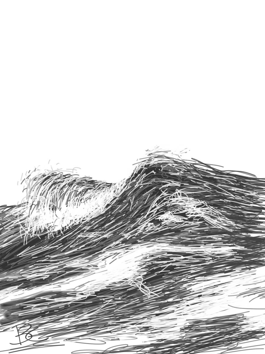 Wave 2 - Drawing by Bob Cooper