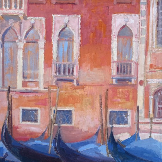 Gondolas with Palace Walls