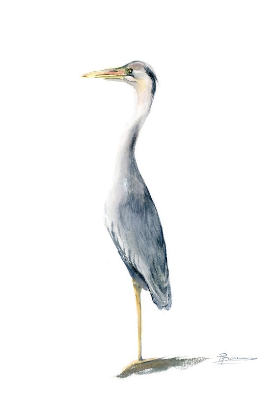 Lonely Heron Set of 2