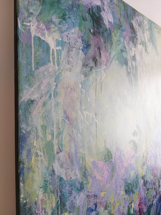 Lilac Waterfall. Abstract Floral Landscape