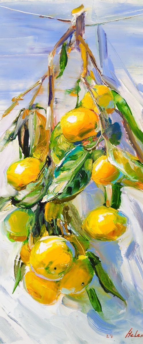 Tangerine branch by Helen Shukina