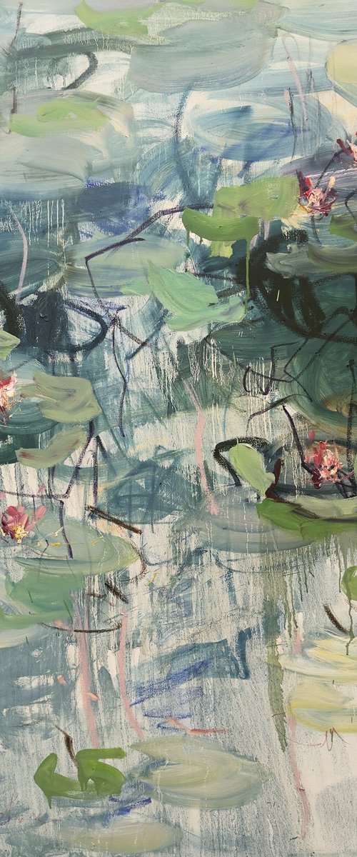 Water lilies. Spring pond. by Lilia Orlova-Holmes