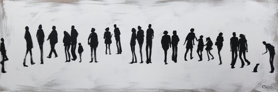 22 PEOPLE AND ONE BULLTERRIER