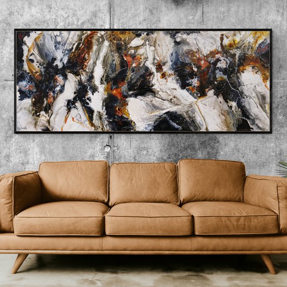 Tectonic Rush 200cm x 80cm Textured Abstract Art