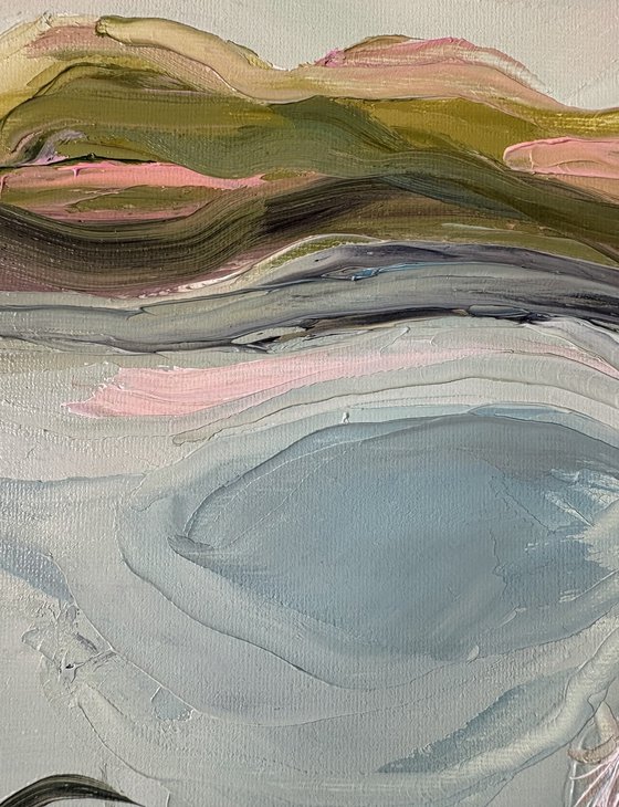 Naïve impasto Tiger jungle river