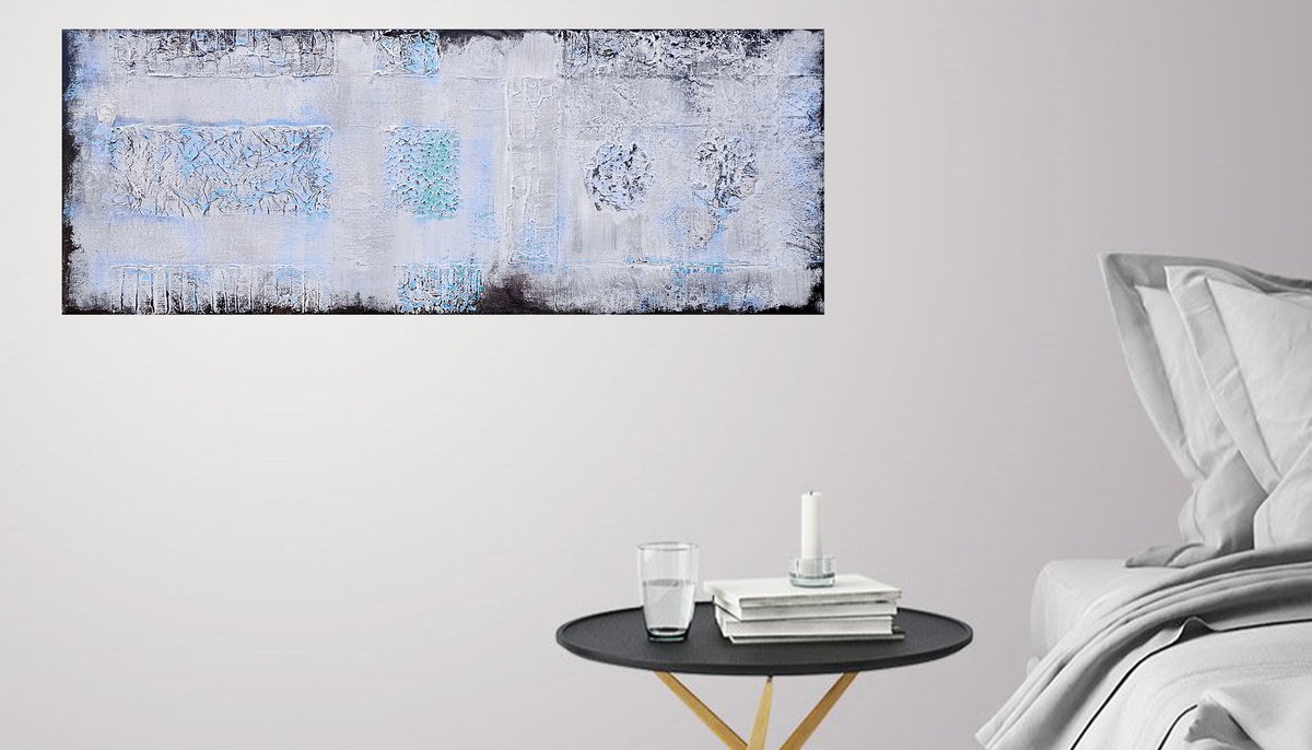 Abstract Acrylic Painting By Susan Wooler, 31 X 12", Into The Shadows, Original Artwork