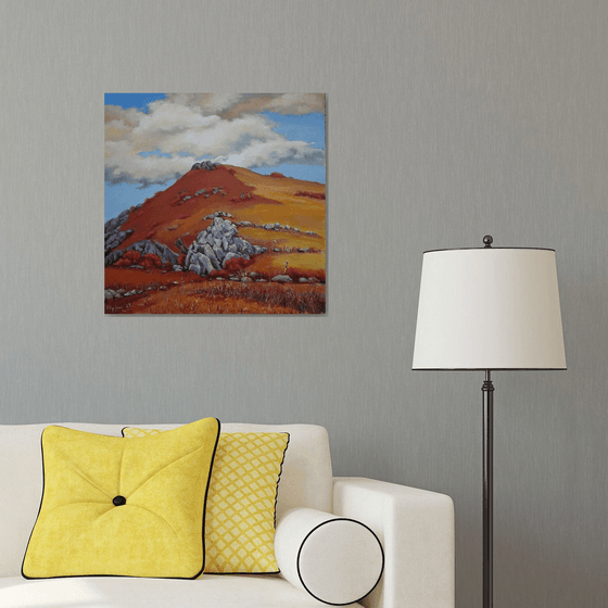 Armenian landscape, 60x60cm, mixed media/canvas ready to hang