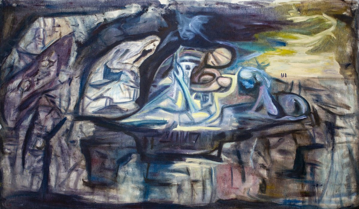 Abstract Oil Painting By Ryan Louder, 40 X 26", Year, Original Artwork