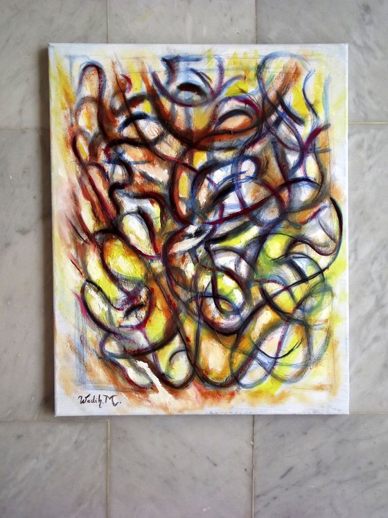 LET'S PARTY ! - Abstract painting (40x50cm)