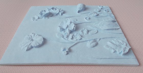 sculptural wall art "Light blue"