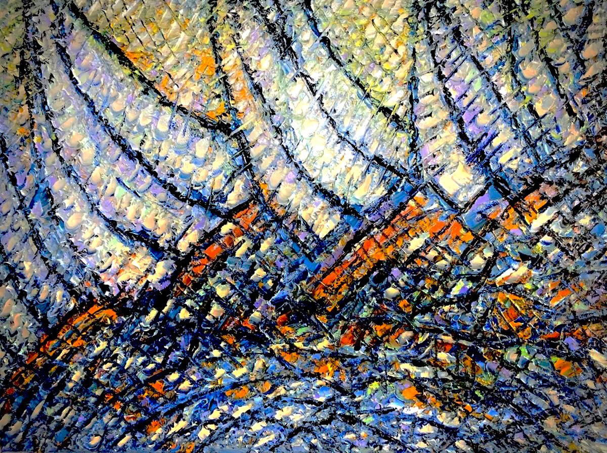 Impressionistic Landscape Oil Painting By Ann Parks Mccray, 16 X 12, Bring On The Bluster, Original Artwork