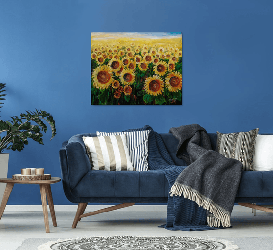 Sunflowers and sky harmony