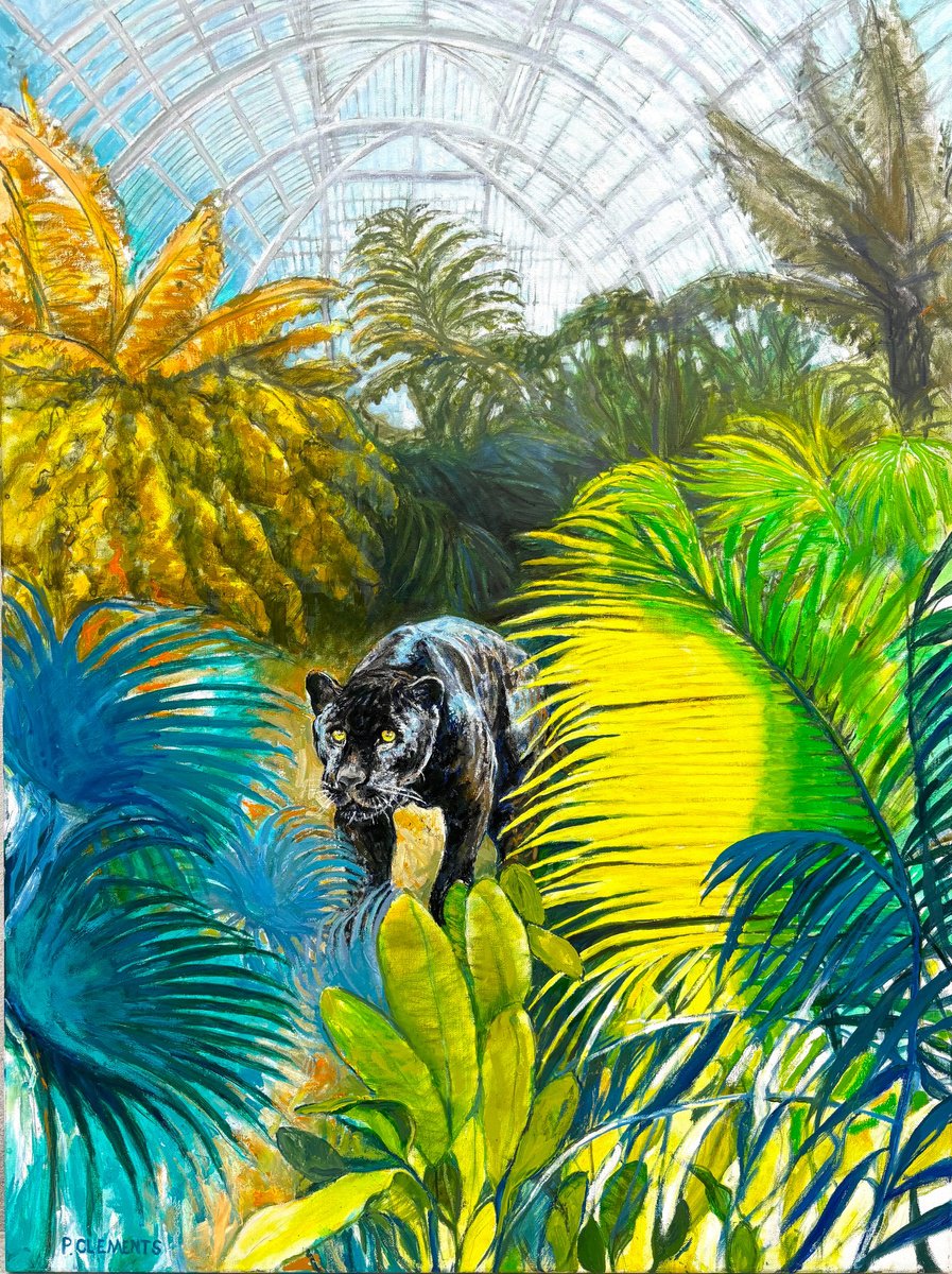 The Black Panther At Kew By Patricia Clements, 30 X 40, Artwork For Sale On Artfinder