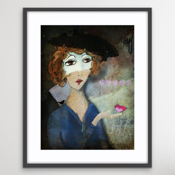 La dame aux oiseaux - Abstract artwork - Limited edition of 10