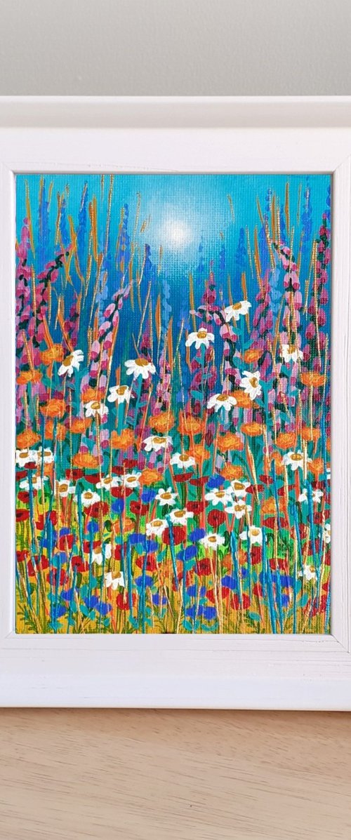 Framed Garden with Marigolds by Lisa Mann